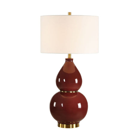   Modern European furniture - Red Glazed Ceramic Table Lamp - www.oroa.com | Oroa.com