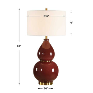   Red Glazed Ceramic Table Lamp | Oroa.com