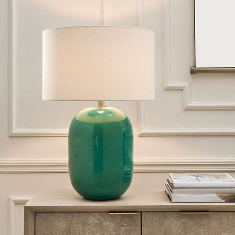   Teal Glazed Ceramic Table Lamp | Oroa.com