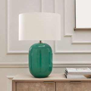   Teal Glazed Ceramic Table Lamp | Oroa.com