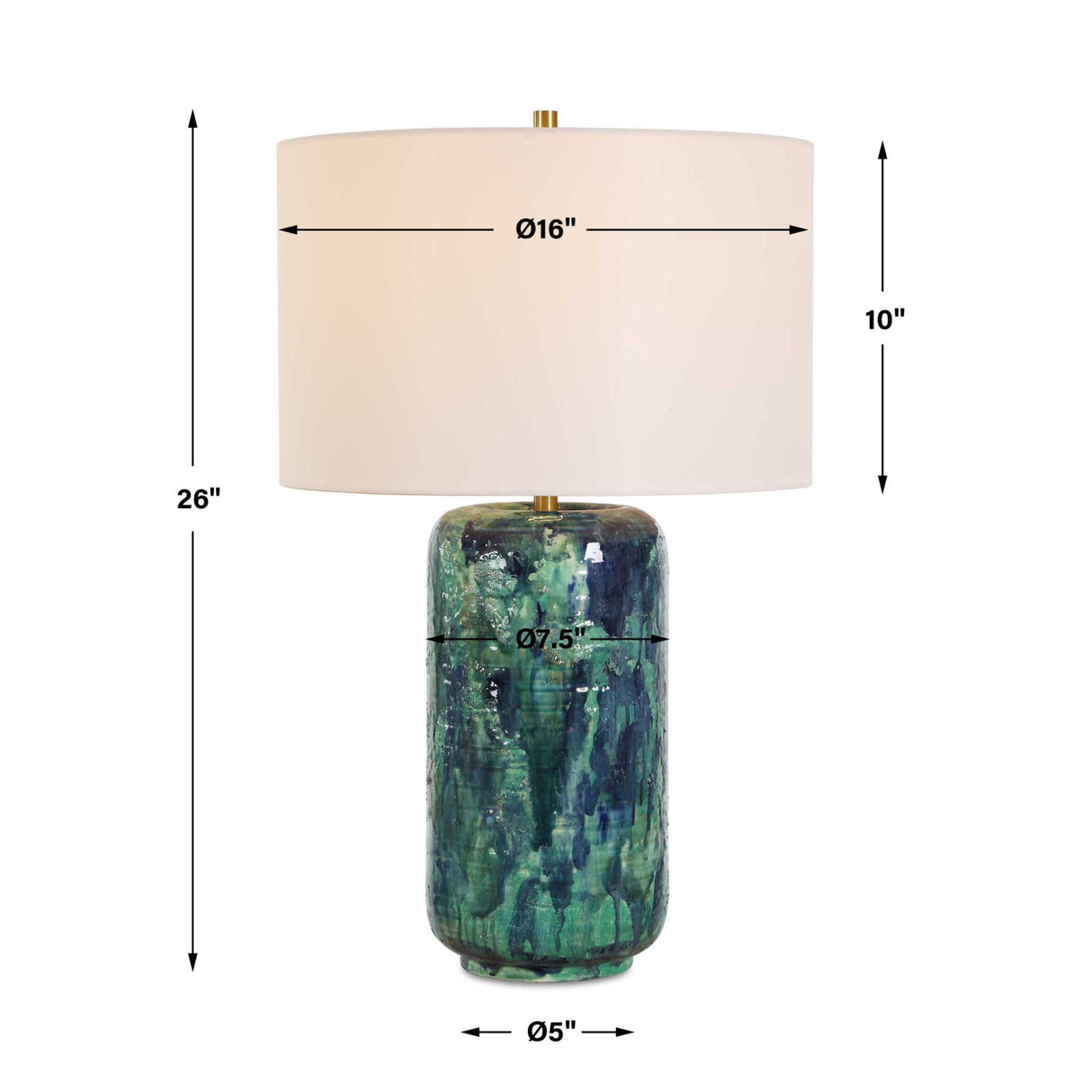   Glazed Cylindrical Ceramic Table Lamp | Oroa.com