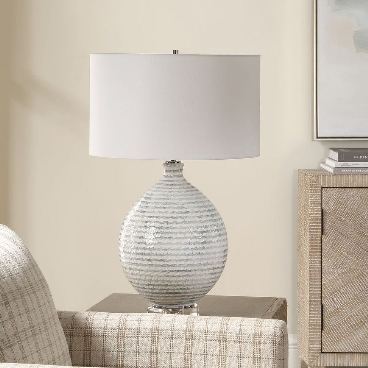   Striped Ceramic Table Lamp | Oroa.com