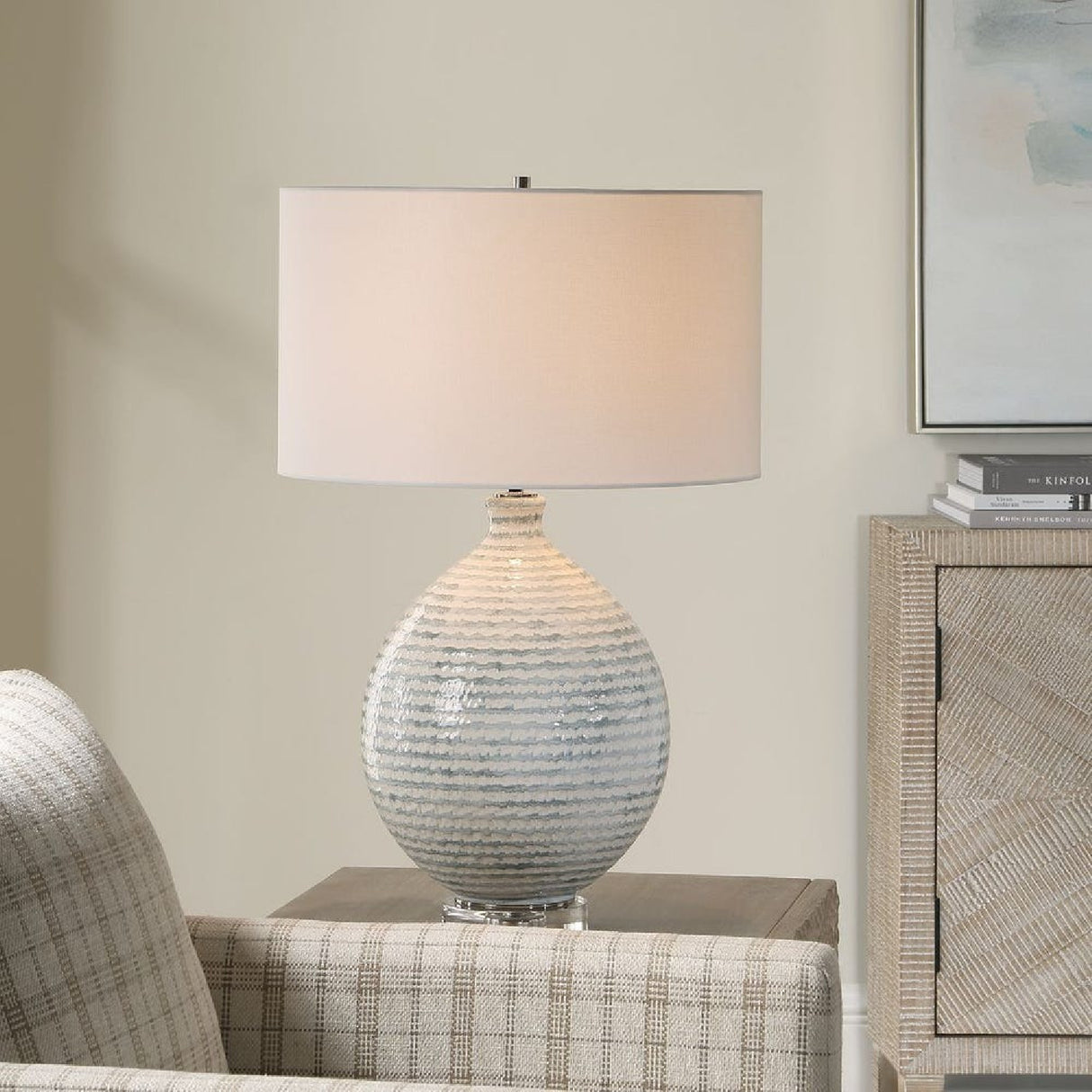   Striped Ceramic Table Lamp | Oroa.com