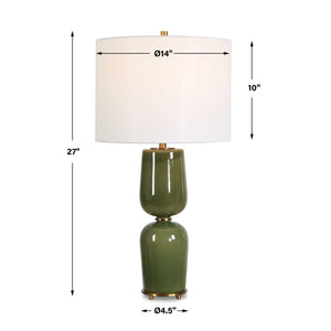   Hourglass Green Ceramic Table Lamp | Oroa.com