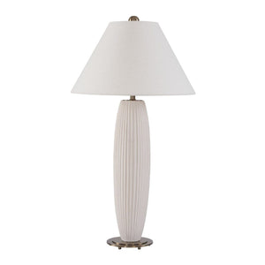   White Fluted Ceramic Table Lamp | Oroa.com