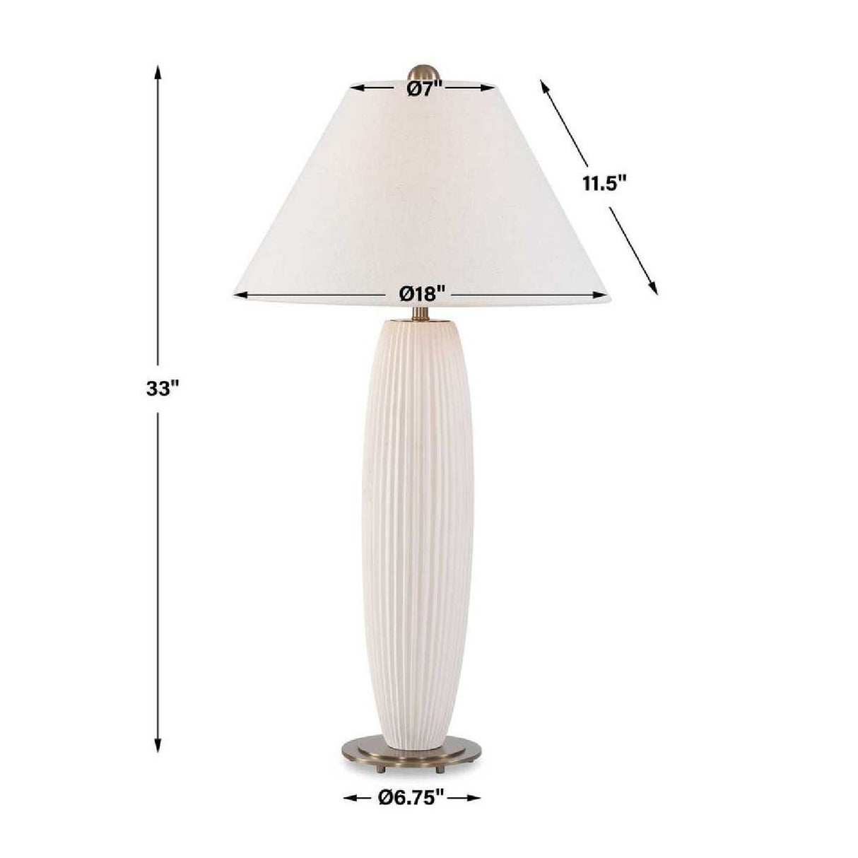   White Fluted Ceramic Table Lamp | Oroa.com