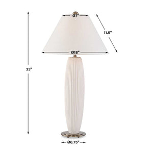   White Fluted Ceramic Table Lamp | Oroa.com
