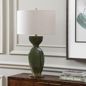   Green Ceramic Hourglass Table Lamp | Oroa.com