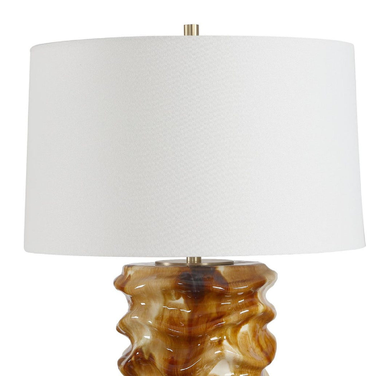   Rippled Brown Ceramic Table Lamp | Oroa.com