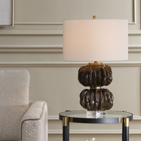   Modern European furniture - Stacked Fluted Ceramic Table Lamp - www.oroa.com | Oroa.com