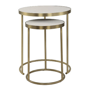   White Shagreen Nesting Tables (2) | Oroa.com