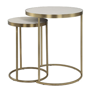   White Shagreen Nesting Tables (2) | Oroa.com