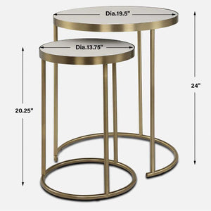   White Shagreen Nesting Tables (2) | Oroa.com