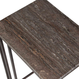   Travertine Pull-Up Accent Table | Oroa.com