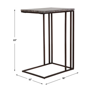   Travertine Pull-Up Accent Table | Oroa.com