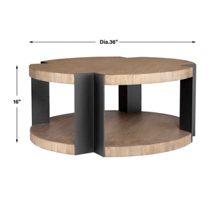   Round Natural Wood Coffee Table | Oroa.com
