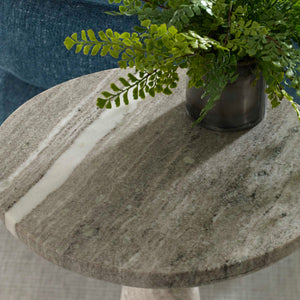   Neutral-Toned Marble Accent Table | Oroa.com