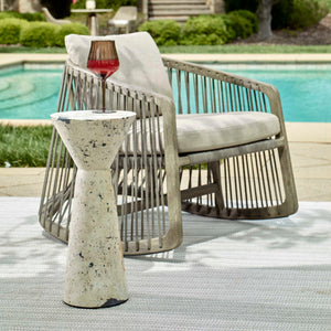   Limestone Hourglass Indoor/Outdoor Drink Table | Oroa.com
