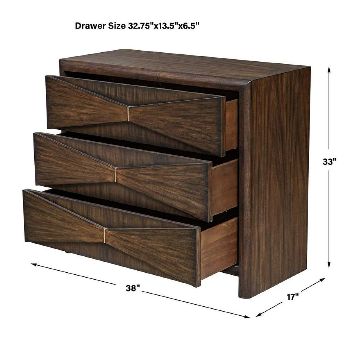   Acacia Wood 3-Drawer Chest | Oroa.com