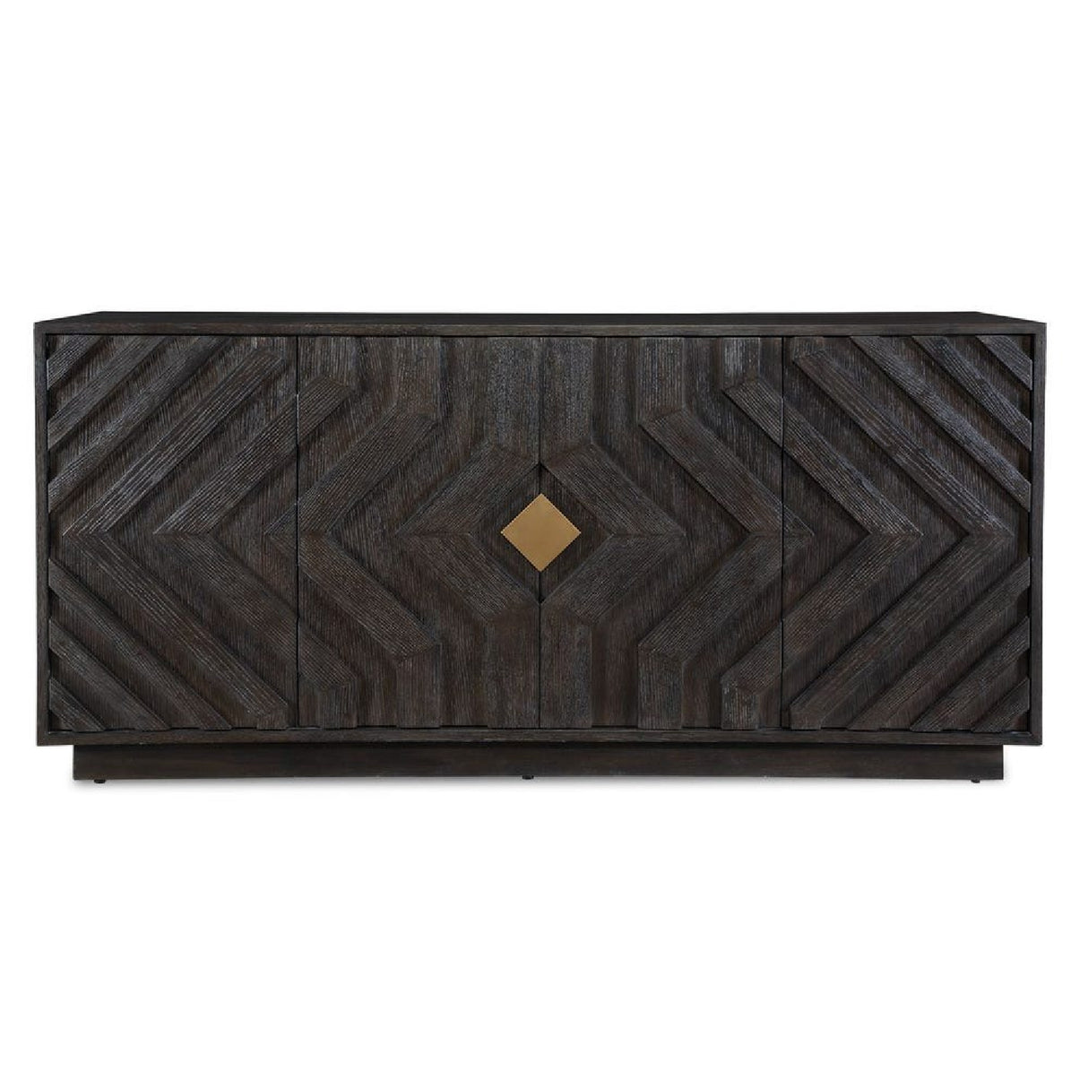   Oak Chevron 4-Door Cabinet | Oroa.com