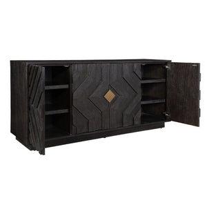   Oak Chevron 4-Door Cabinet | Oroa.com