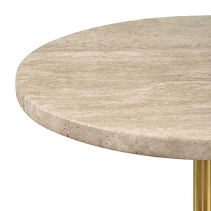  Travertine Round Accent Table | Oroa.com