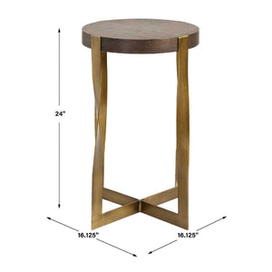   Twisted Brass Frame Accent Table | Oroa.com