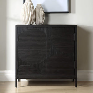   Black Circle Patterned 2-Door Cabinet | Oroa.com