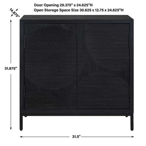   Black Circle Patterned 2-Door Cabinet | Oroa.com