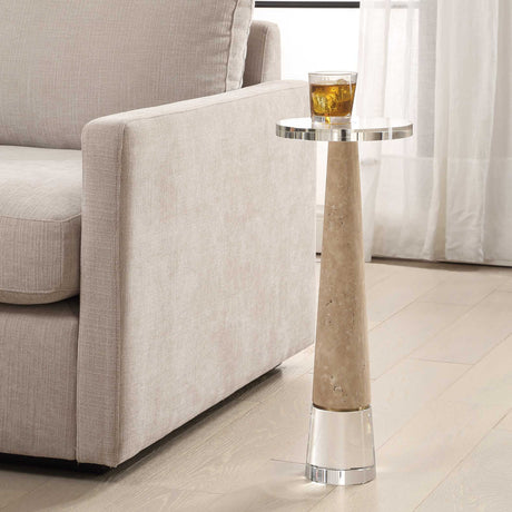   Conical Travertin Drink Table | Oroa.com