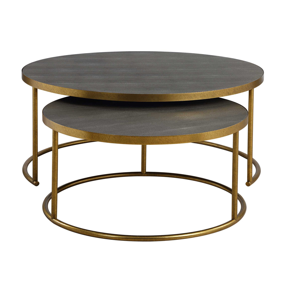   Gray Shagreen Nesting Coffee Tables (2) | Oroa.com