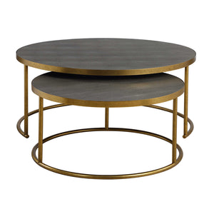   Gray Shagreen Nesting Coffee Tables (2) | Oroa.com