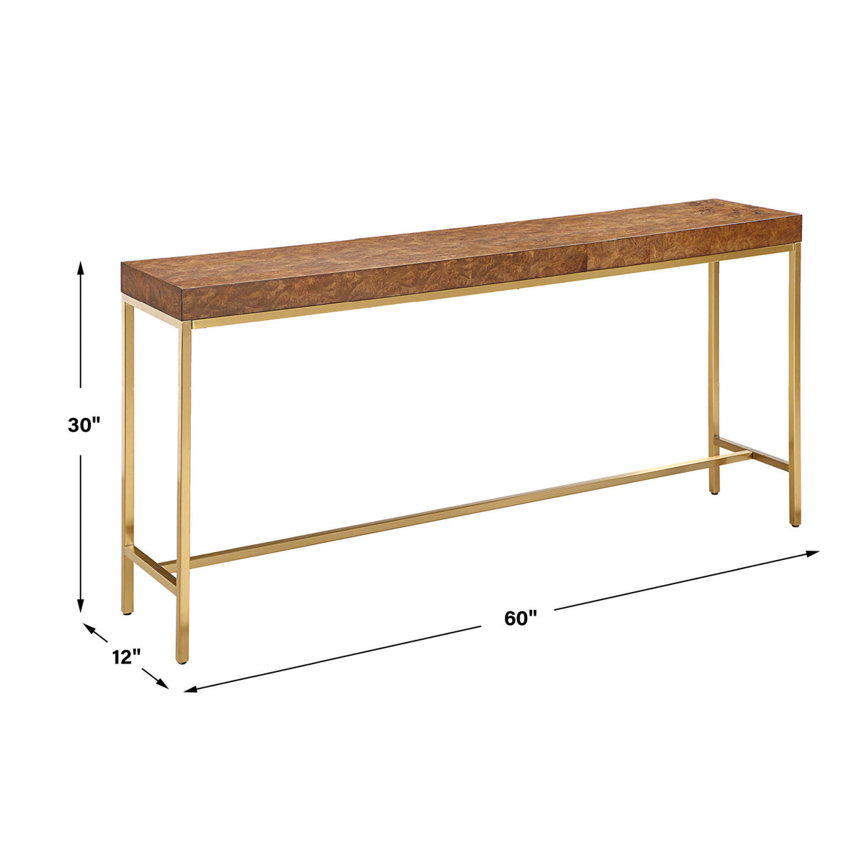   Burl Veneer Console Table | Oroa.com