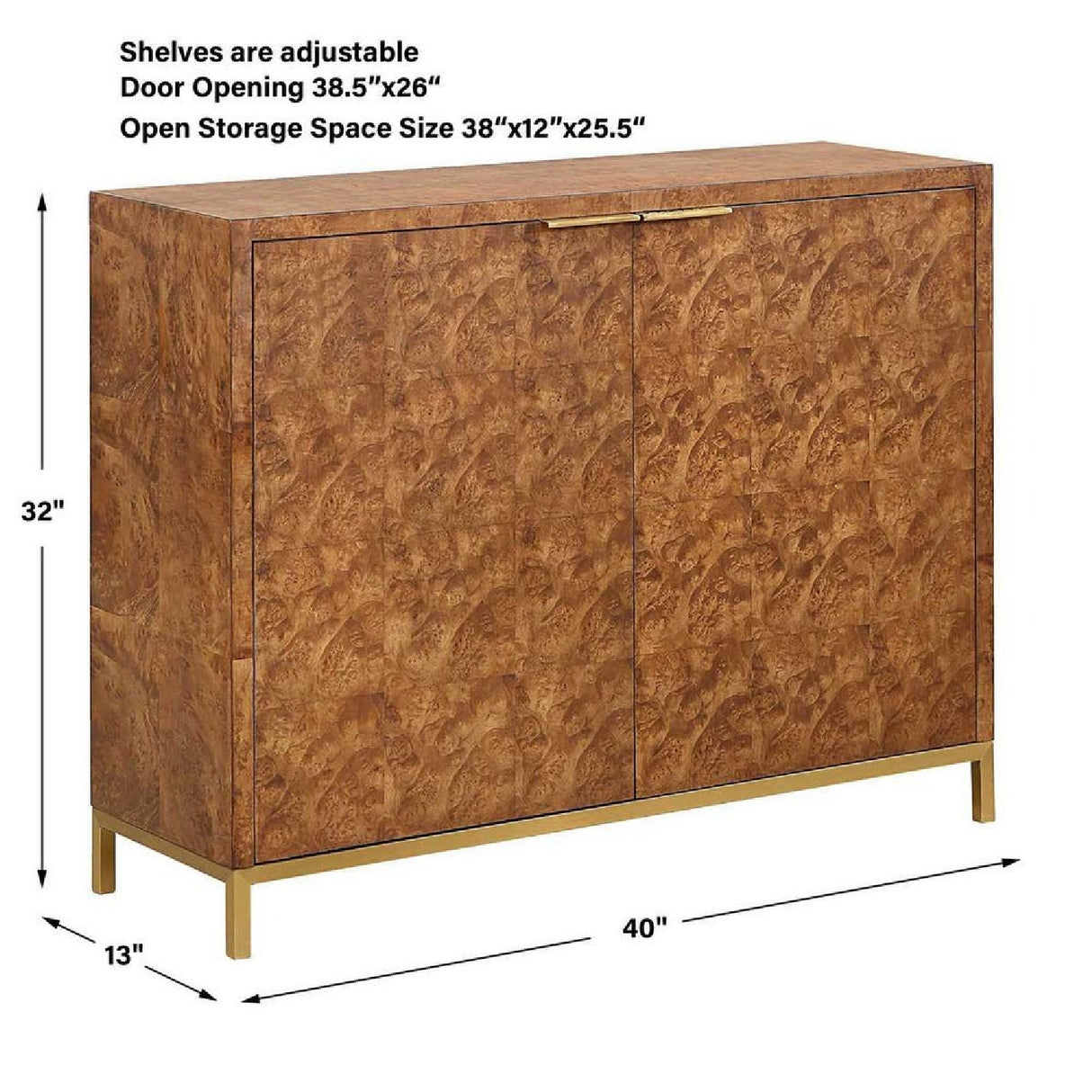   Burl Wood 2-Door Cabinet | Oroa.com