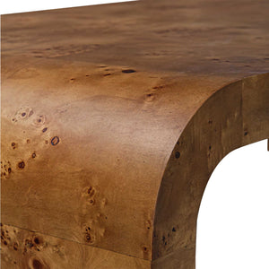   Burl Veneer Curved Coffee Table | Oroa.com