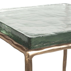   Cast Glass Square Accent Table | Oroa.com