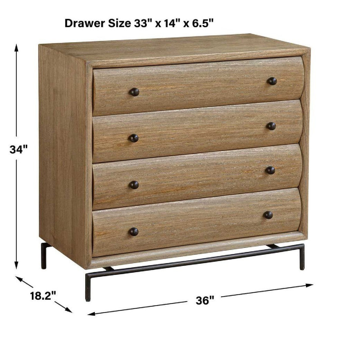   Mindi Wood 4-Drawer Chest | Oroa.com
