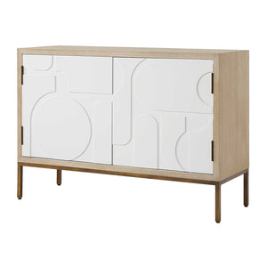   Cream Geometric 2-Door Cabinet | Oroa.com