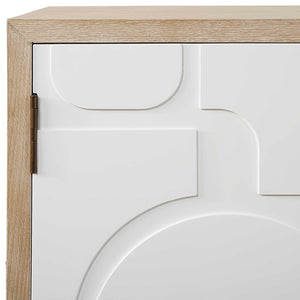   Cream Geometric 2-Door Cabinet | Oroa.com