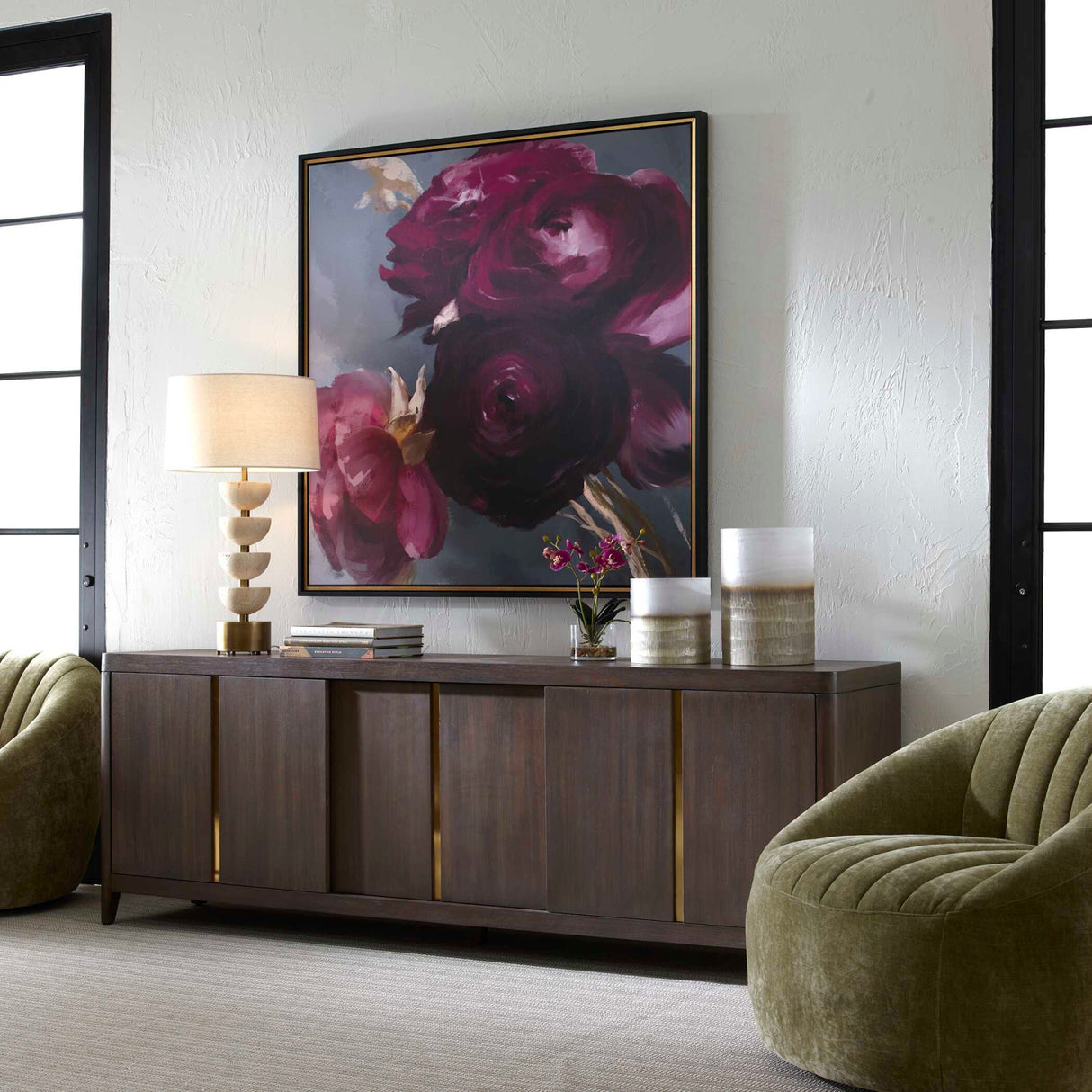   Walnut Sliding-Door Consile Cabinet | Oroa.com