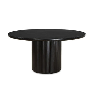   Round Black Oak Dining Table | Oroa.com