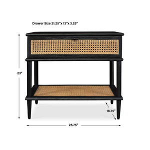   Rattan Cane 1-Drawer Side Table | Oroa.com