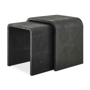   Gray Shagreen Nesting Side Tables (2) | Oroa.com