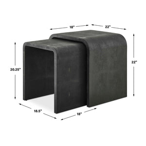   Gray Shagreen Nesting Side Tables (2) | Oroa.com