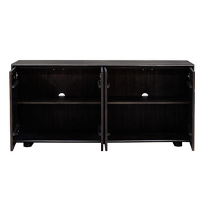   Black Chiseled 4-Door Cabinet | Oroa.com