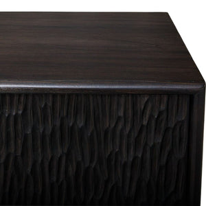   Black Chiseled 4-Door Cabinet | Oroa.com