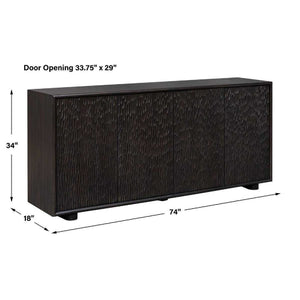   Black Chiseled 4-Door Cabinet | Oroa.com