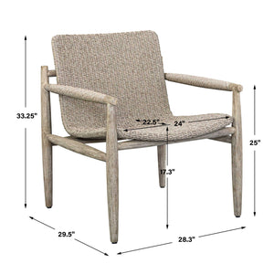  Beige Wicker Outdoor Lounge Chair | Oroa.com