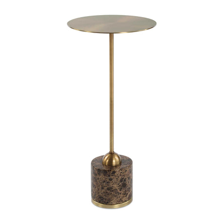   Modern European furniture - Brushed Brass Pedestal Drink Table - www.oroa.com | Oroa.com