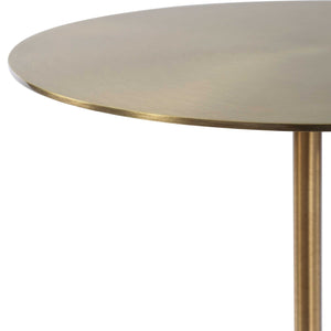   Brushed Brass Pedestal Drink Table | Oroa.com